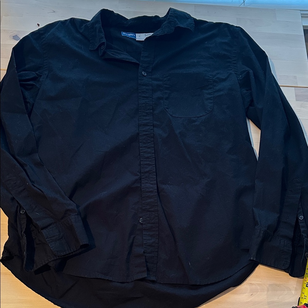Old Navy Men's Black Casual Button-Down Shirt